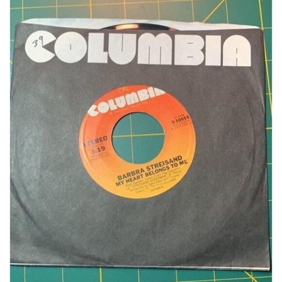 Barbra Streisand 45 RPM Record Columbia My Heart Belongs To Me & Answer Me Vinta - Picture 3 of 3